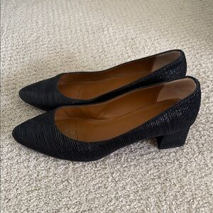 Aquatalia Black Ribbed Block Heels